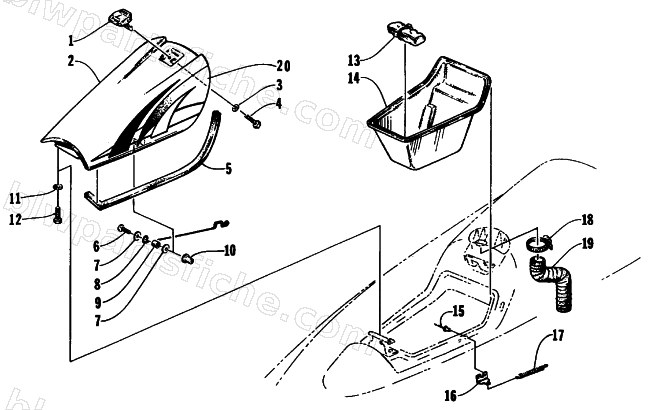 HATCH COVER AND STORAGE TRAY diagram