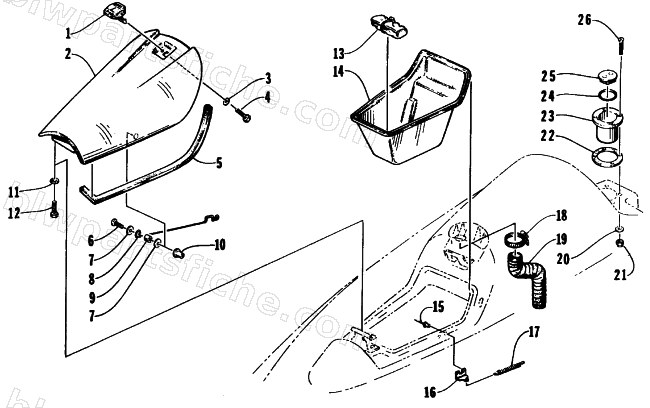 HATCH COVER AND STORAGE TRAY diagram