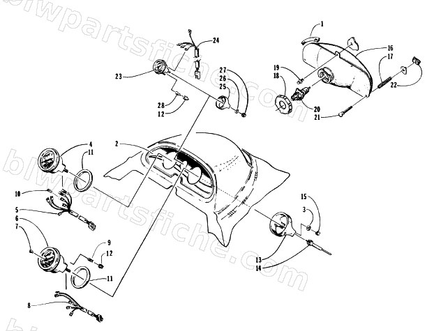 HEADLIGHT AND INSTRUMENT POD diagram