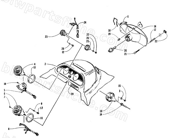 HEADLIGHT AND INSTRUMENT POD diagram