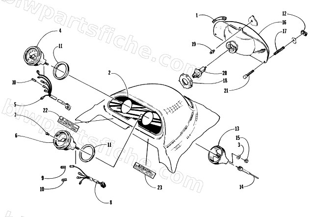HEADLIGHT AND INSTRUMENT POD diagram