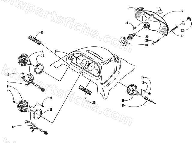 HEADLIGHT AND INSTRUMENT POD diagram