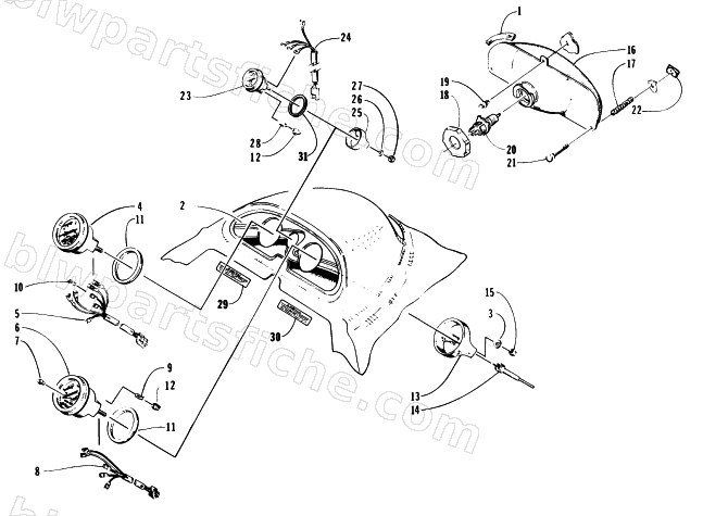 HEADLIGHT AND INSTRUMENT POD diagram