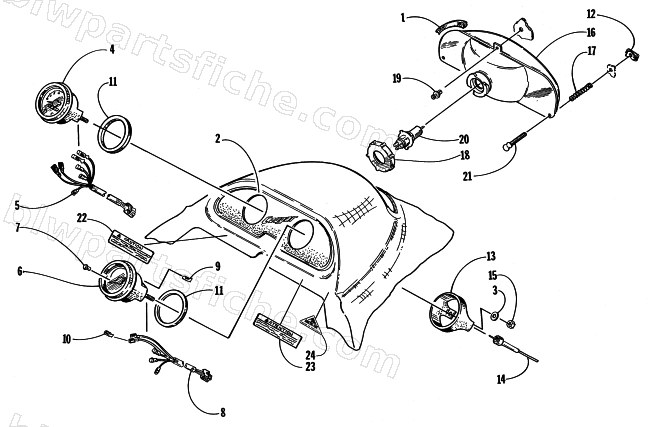 HEADLIGHT AND INSTRUMENT POD diagram
