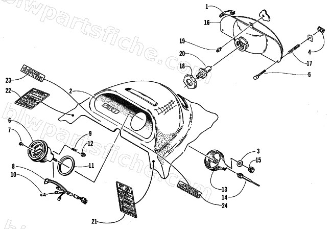HEADLIGHT AND INSTRUMENT POD diagram