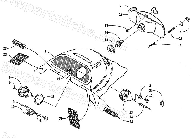 HEADLIGHT AND INSTRUMENT POD diagram