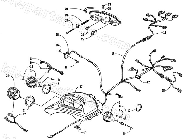 HEADLIGHT AND INSTRUMENTS diagram