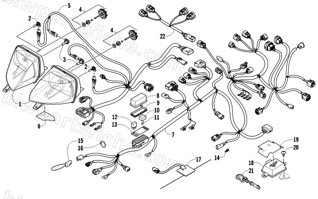 HEADLIGHT AND WIRING ASSEMBLIES diagram