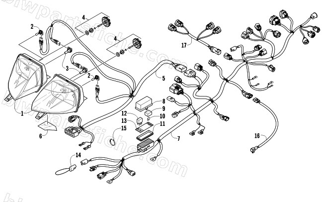 HEADLIGHT AND WIRING ASSEMBLIES diagram