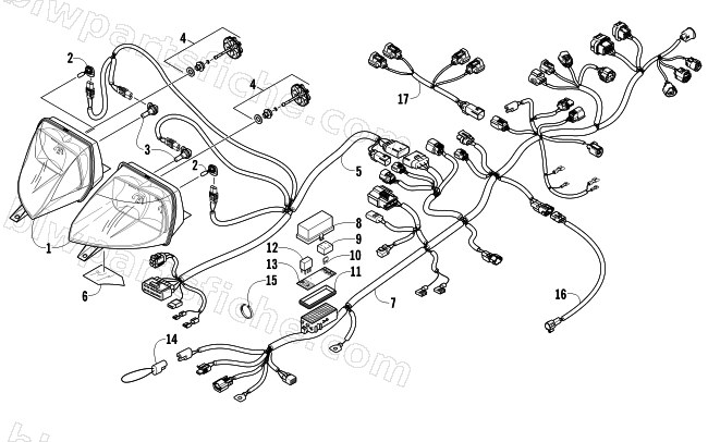 HEADLIGHT AND WIRING ASSEMBLIES diagram
