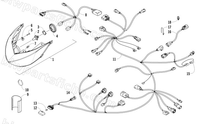 HEADLIGHT AND WIRING ASSEMBLIES diagram