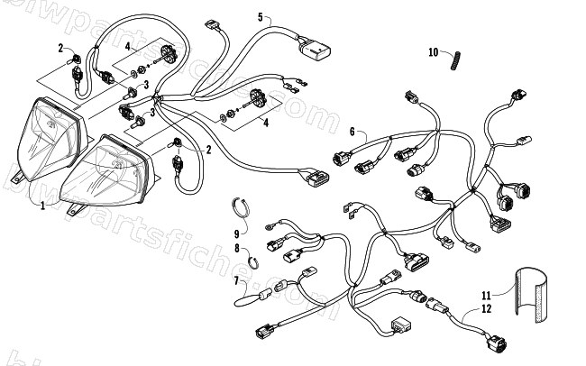 HEADLIGHT AND WIRING ASSEMBLIES diagram