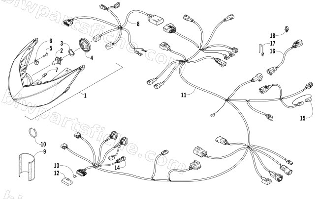 HEADLIGHT AND WIRING ASSEMBLIES diagram