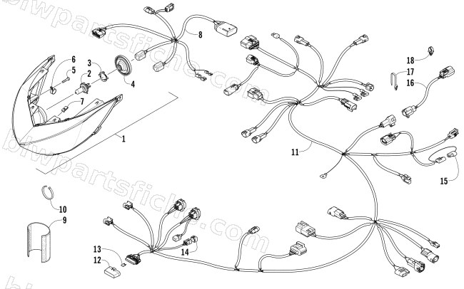 HEADLIGHT AND WIRING ASSEMBLIES diagram
