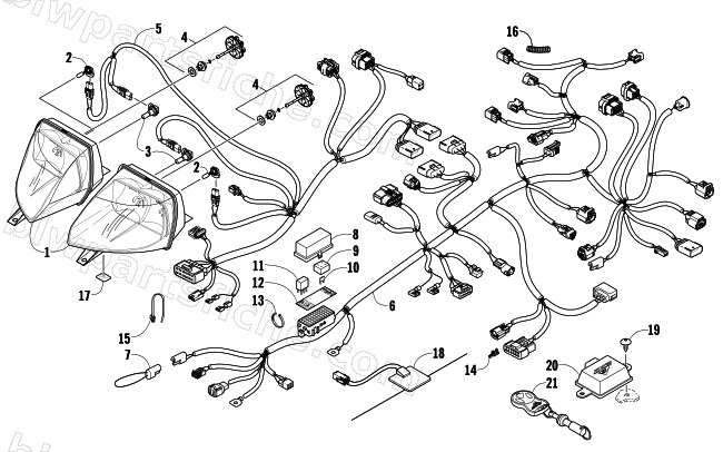 HEADLIGHT AND WIRING ASSEMBLIES diagram