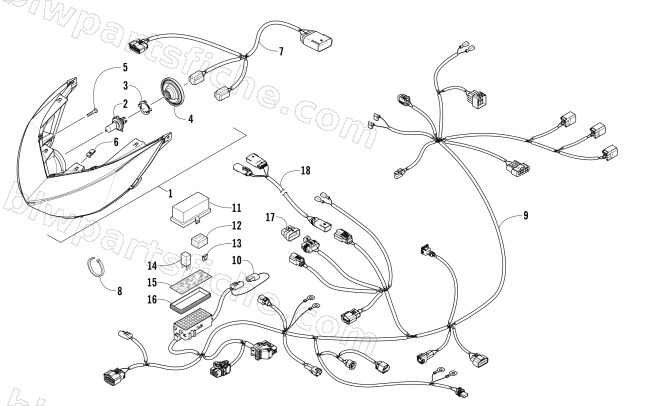 HEADLIGHT AND WIRING ASSEMBLIES diagram