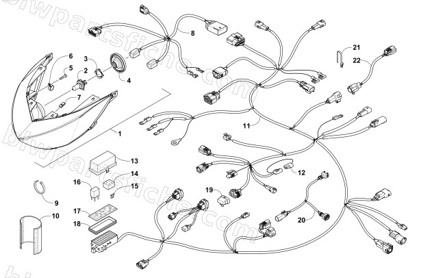 HEADLIGHT AND WIRING ASSEMBLIES diagram
