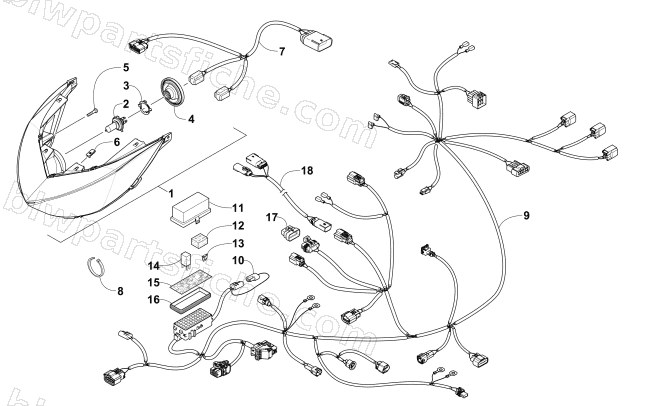 HEADLIGHT AND WIRING ASSEMBLIES diagram