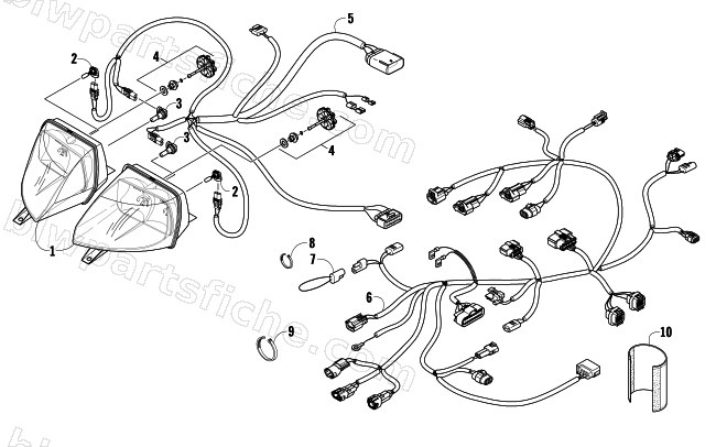 HEADLIGHT AND WIRING ASSEMBLIES diagram