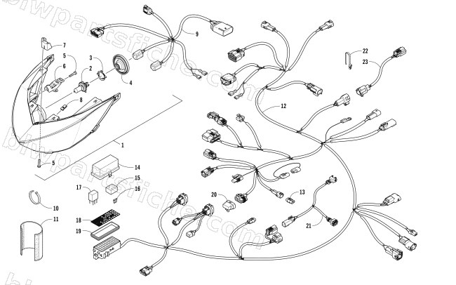 HEADLIGHT AND WIRING ASSEMBLIES diagram