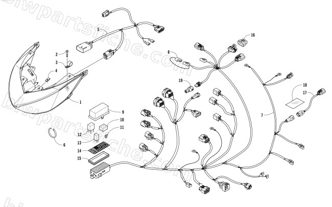 HEADLIGHT AND WIRING ASSEMBLIES diagram