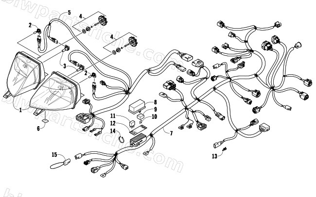 HEADLIGHT AND WIRING ASSEMBLIES diagram