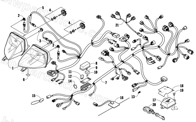 HEADLIGHT AND WIRING ASSEMBLIES diagram