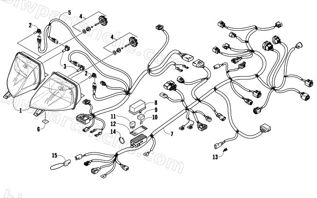 HEADLIGHT AND WIRING ASSEMBLIES diagram