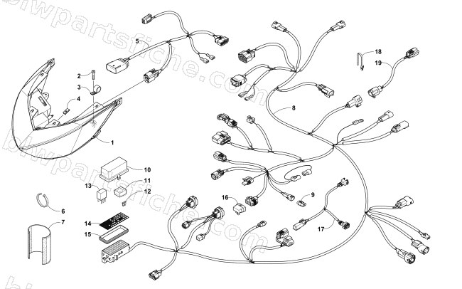 HEADLIGHT AND WIRING ASSEMBLIES diagram