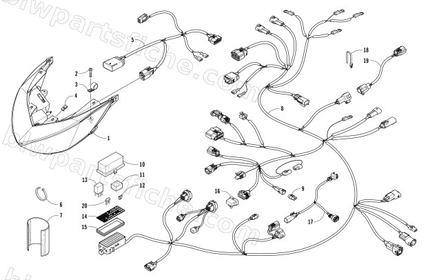 HEADLIGHT AND WIRING ASSEMBLIES diagram