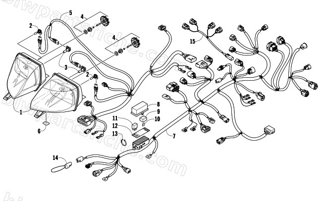 HEADLIGHT AND WIRING ASSEMBLIES diagram