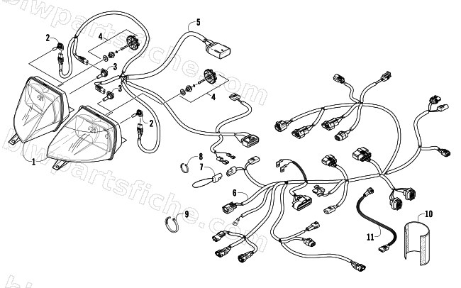 HEADLIGHT AND WIRING ASSEMBLIES diagram