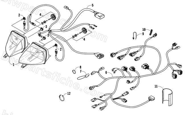 HEADLIGHT AND WIRING ASSEMBLIES diagram