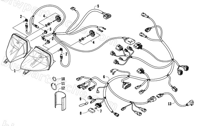 HEADLIGHT AND WIRING ASSEMBLIES diagram
