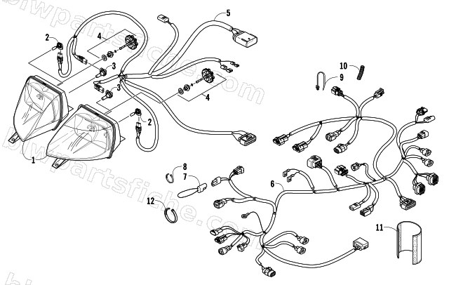 HEADLIGHT AND WIRING ASSEMBLIES diagram