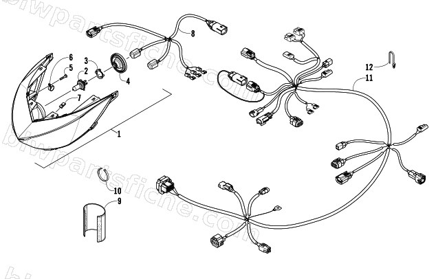 HEADLIGHT AND WIRING ASSEMBLY diagram