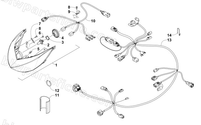 HEADLIGHT AND WIRING ASSEMBLY diagram