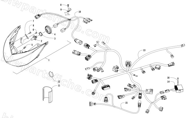 HEADLIGHT AND WIRING ASSEMBLY diagram
