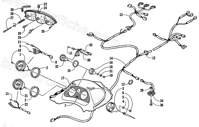 HEADLIGHT, INSTRUMENTS, AND WIRING ASSEMBLIES diagram
