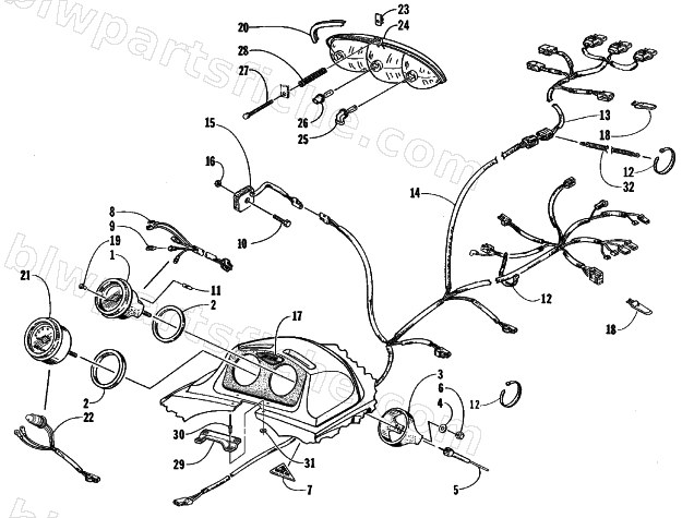 HEADLIGHT, INSTRUMENTS, AND WIRING ASSEMBLIES diagram