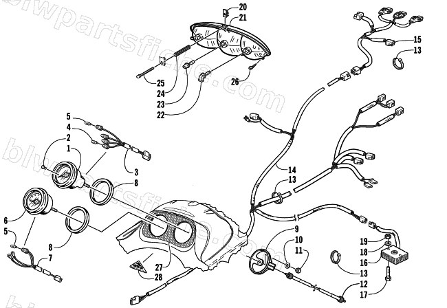 HEADLIGHT, INSTRUMENTS, AND WIRING ASSEMBLIES diagram