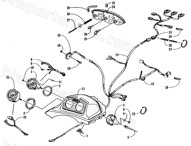 HEADLIGHT, INSTRUMENTS, AND WIRING ASSEMBLIES diagram