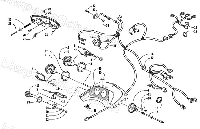 HEADLIGHT, INSTRUMENTS, AND WIRING ASSEMBLIES diagram