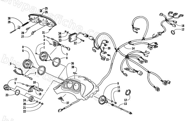 HEADLIGHT, INSTRUMENTS, AND WIRING ASSEMBLIES diagram