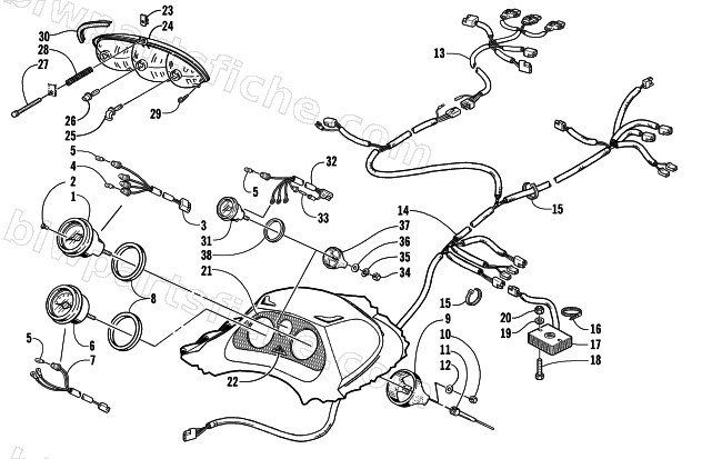 HEADLIGHT, INSTRUMENTS, AND WIRING ASSEMBLIES diagram