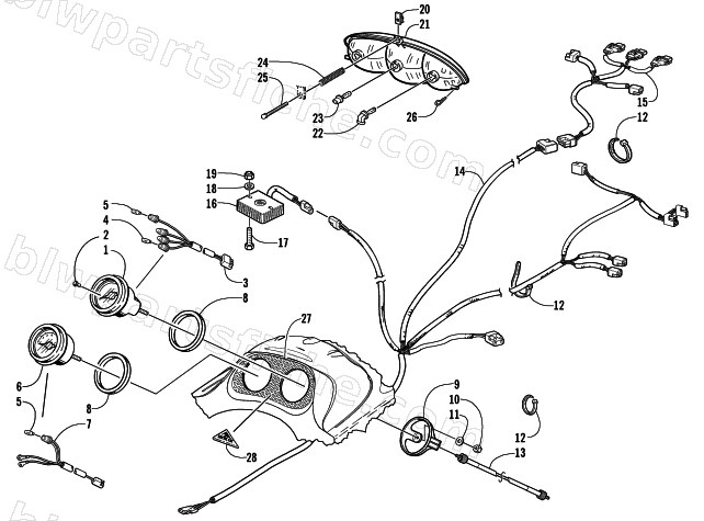 HEADLIGHT, INSTRUMENTS, AND WIRING ASSEMBLIES diagram