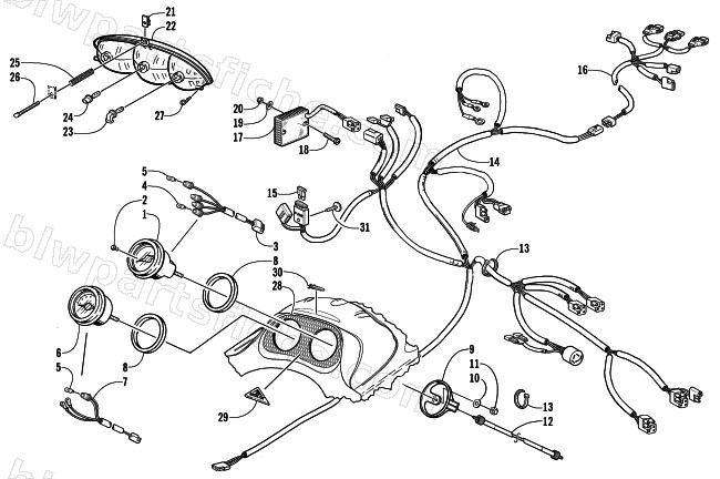 HEADLIGHT, INSTRUMENTS, AND WIRING ASSEMBLIES diagram