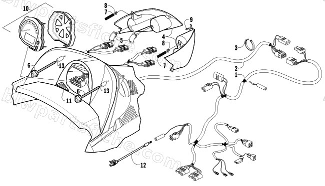 HEADLIGHT, INSTRUMENTS, AND WIRING ASSEMBLIES diagram