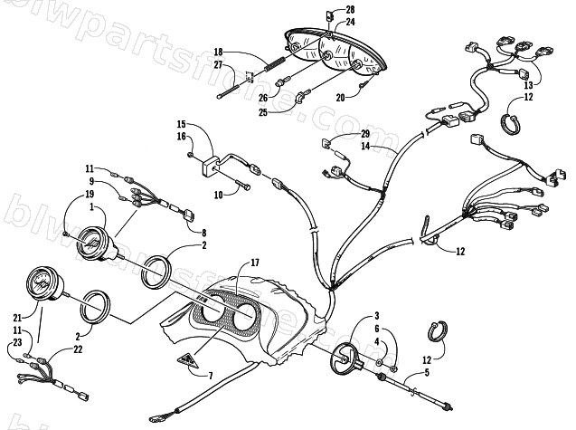 HEADLIGHT, INSTRUMENTS, AND WIRING ASSEMBLIES diagram