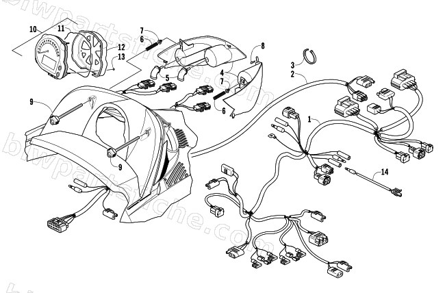 HEADLIGHT, INSTRUMENTS, AND WIRING ASSEMBLIES diagram